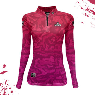 Camisa Camiseta Blusa Feminina Camuflada Rosa Pink com Proteção UV50 Pesca, Praia, Bike - LANÇAMENTO