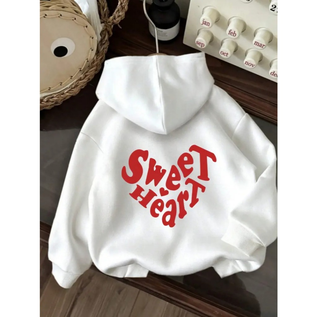 Moletom Casual com capuz para homem com gráfico "Sweet Heart" - Pulôver cinza com cordão, camisola casual com capuz|Mole