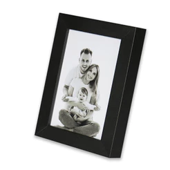 Porta Retrato Luxo 15x21 cm Foto Caixa Alta Vidro Preto Pequeno