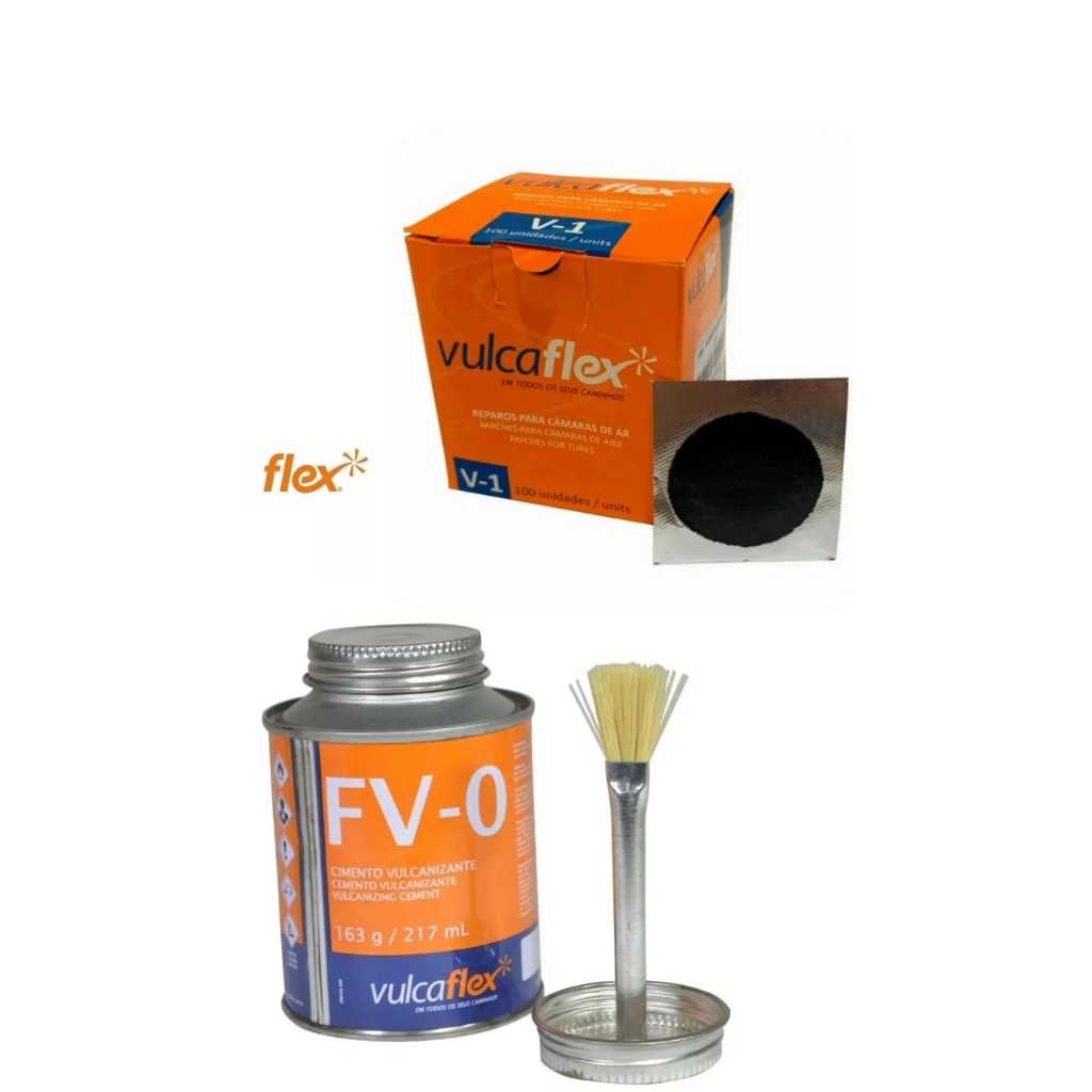 Kit remendo v-1 e cola fv-0 vulcaflex a frio em Oferta na Shopee