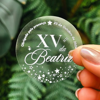 Adesivo Lembrancinha 15 anos 5x5cm - Adesivo Transparente e Branco com Nome + XV - Etiqueta Adesiva Aniversário de 15 em Oferta na Shopee