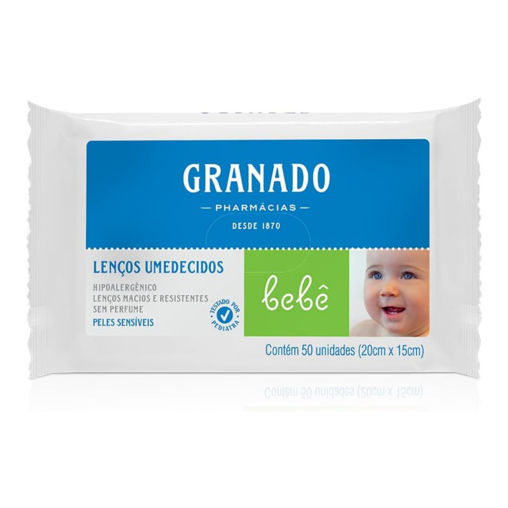 Lenço Umedecido Bebê Peles Sensíveis Granado 50 Unidades