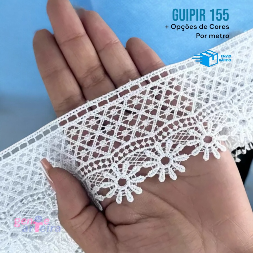 Renda Gupir CHL 155 - Tecido - 4,5cm- Por metro