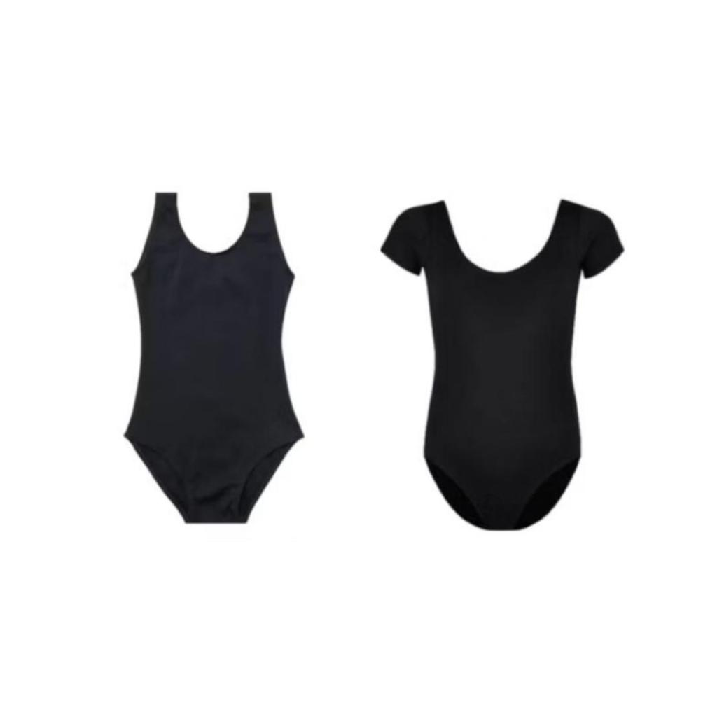 Kit 2 Peças Collant para Ballet/Jazz ou dia a dia (COM MANGA E REGATA) - PRETO (Infantil e Juvenil)