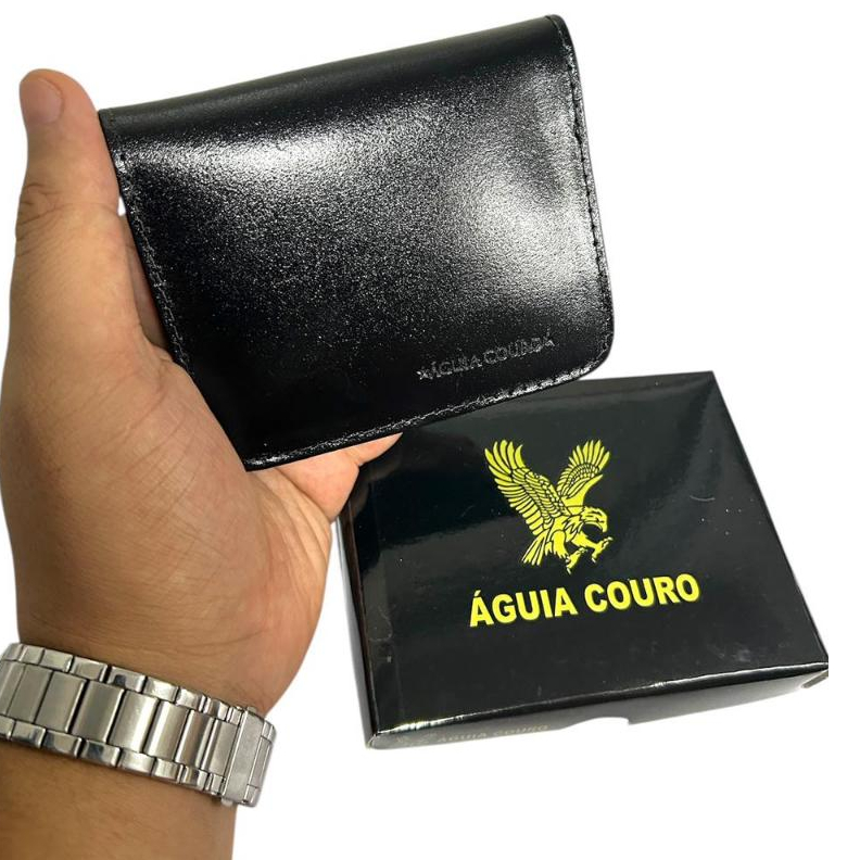 Carteira Masculina Couro Original Em L Completa com Porta Cartão Porta Moedas Porta Docume...