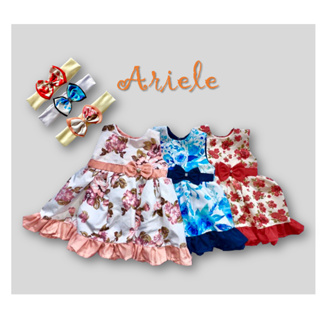 Vestido Infantil para Bebê Menina Ariele com Tiara Roupas Algodão em Oferta na Shopee