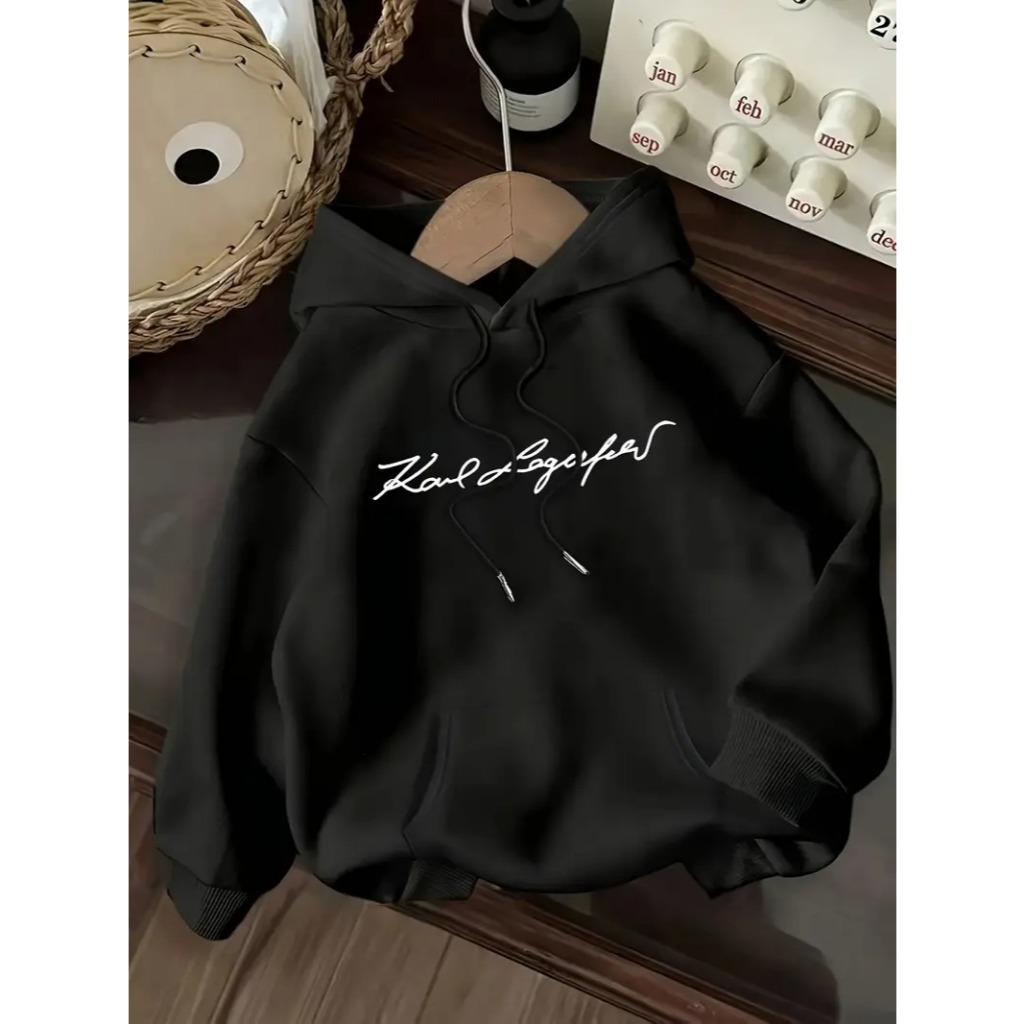 Casaco de capuz rosa casual Unisex com estampa de letras 'RIP' - Poliéster macio, ajuste amplo, bolso na frente, essenci