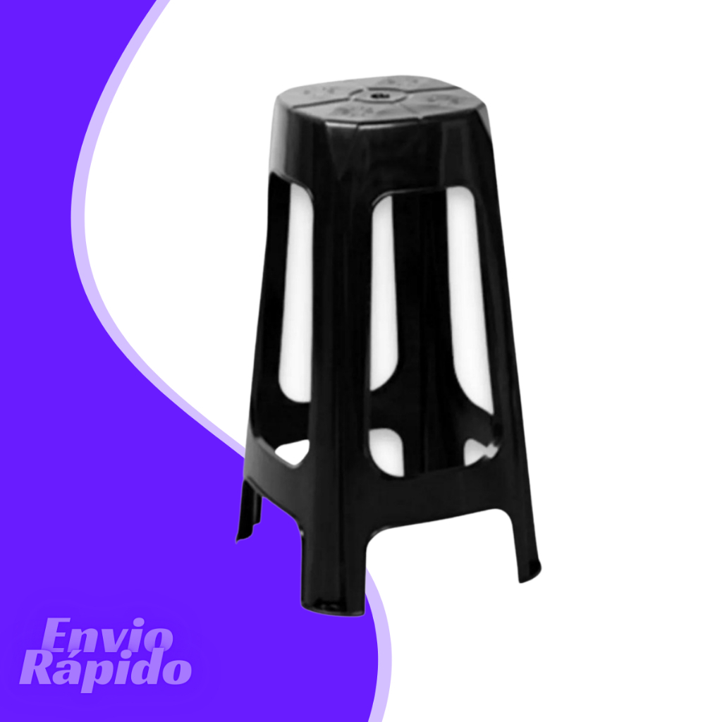 Banqueta Plástica Alta Para Balcão Cozinha Área De Lazer Banco Plastico Reforçado Bar Restaurante Lanchonete Resistente