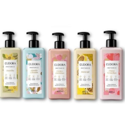 Loção Hidratante  Corporal Instance  Eudora 400 Ml (amora, Lavanda, Karité, Baunilha, Ameixa Praliné....)
