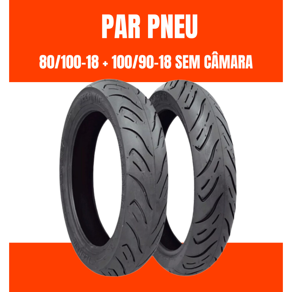 PAR PNEU SEM CÂMARA TITAN FAN,YBR,STRADA,FAZER 150 e DK150
