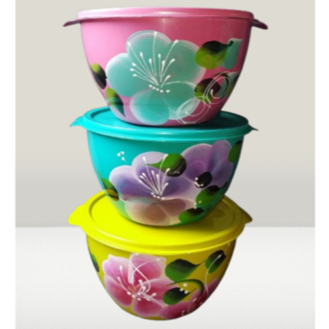 CONJUNTO SALADEIRAS 3 LITROS DECORADA 3 UNIDADES