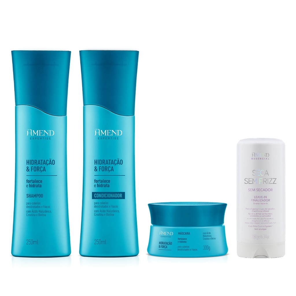 Amend Kit Hidratação & Força Sh + Cond + Másc + Seca Sem Frizz 180ml