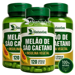 Melão de São Caetano Natuviva | Insulina Vegetal | Controle Natural + Equilíbrio | 120 cáps 500mg em Oferta na Shopee