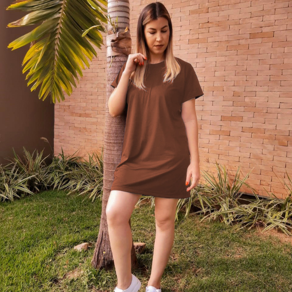 Vestido  Camisetão Camisão Blusão Tshirt Confortável Básico Casual Plus em Oferta na Shopee