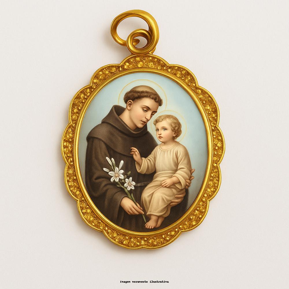 Kit Medalhas de Alumínio - Santo Antônio - Dourado em Oferta na Shopee