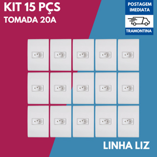 Kit 15 Conjuntos Tomada 20A Tramontina Linha LIZ com Nota Fiscal em Oferta na Shopee