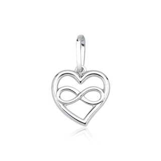 Pingente de Prata 925 Coração Vazado com Infinito em Oferta na Shopee