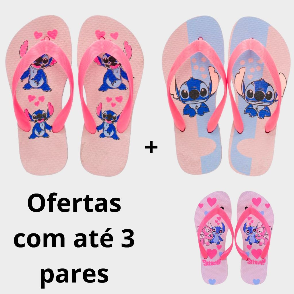 Kit Chinelo Infantil de Menina Estampados Personagens em Oferta na Shopee