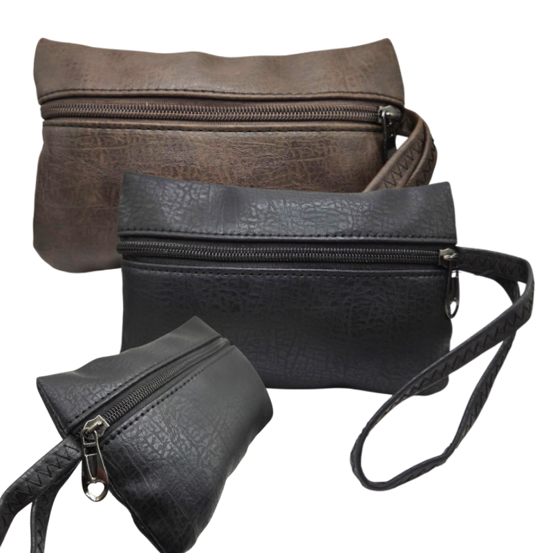 Bolsa de Mão Pequena BOLMC 19x12cm Couro Sintético Elegante Compacta Dia-a-dia Unissex