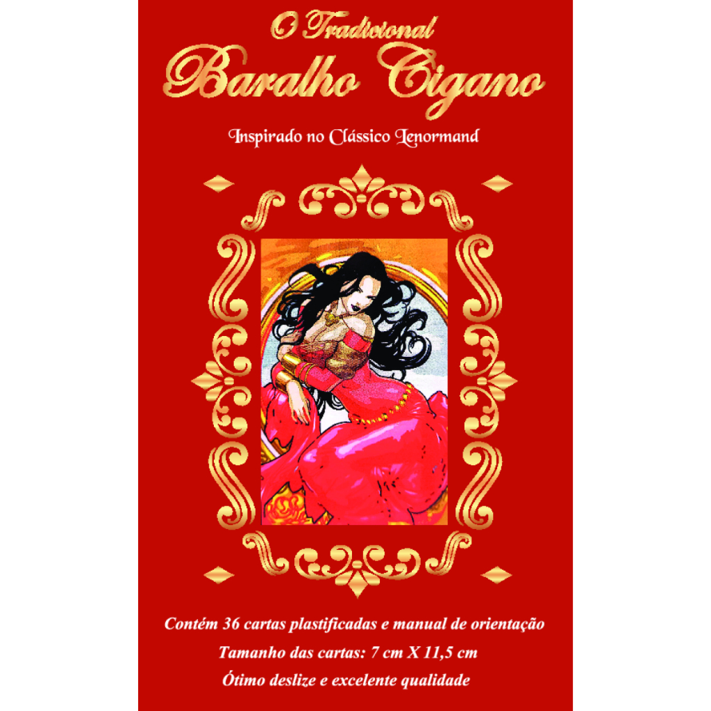 Kit Baralho Cigano Lenormand + Bandeira + Estojo + Athame