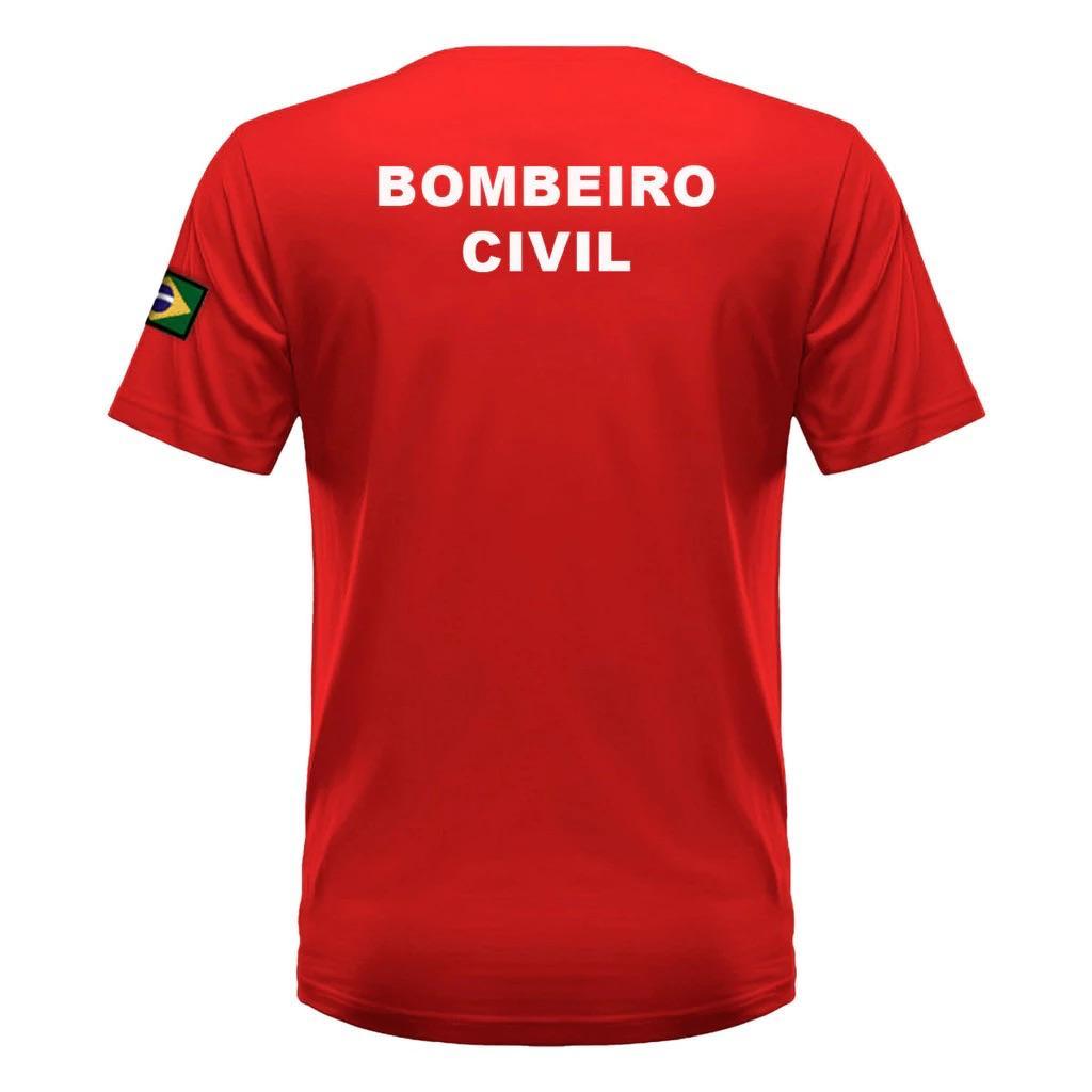 camiseta proficional bombeiro civil basica algodão