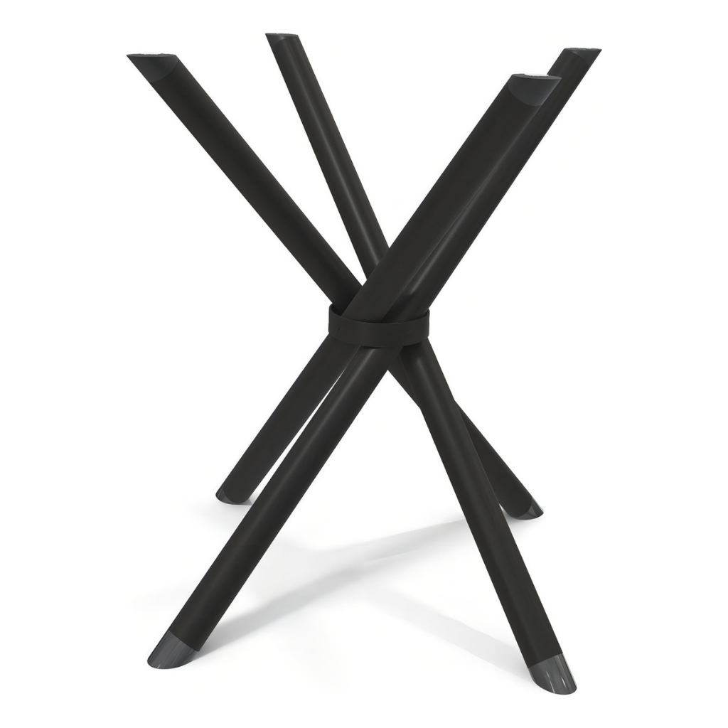 Base de Mesa Pé Mesa Aço Preta Reforçada Mesa Redonda ou Quadrada 4 Lugares