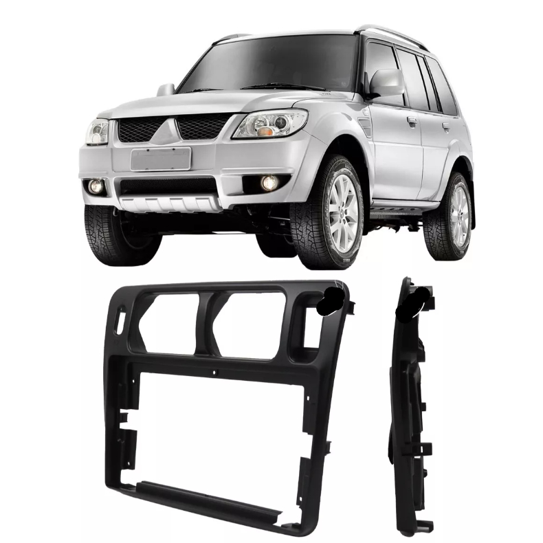 Moldura 2 Din 9'' Polegadas Tr4 Preta 2002 A 2014