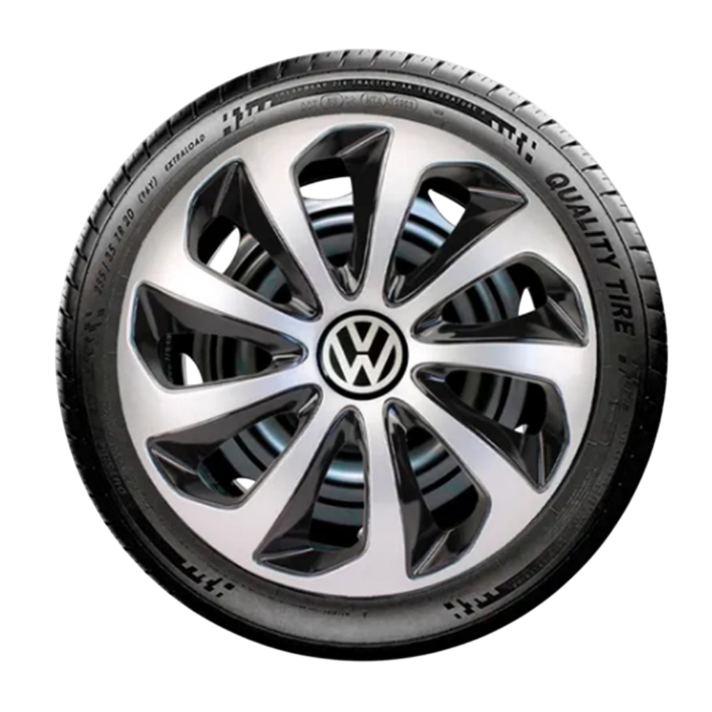 Calota Esportiva Aro 14 Prata/preto Vw Gol Gol Fox Voyage Up