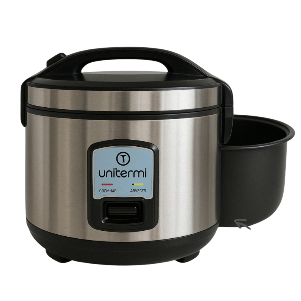Panela de Arroz Elétrica 10 Xícaras Inox Unitermi Cozinha Fácil Limpeza