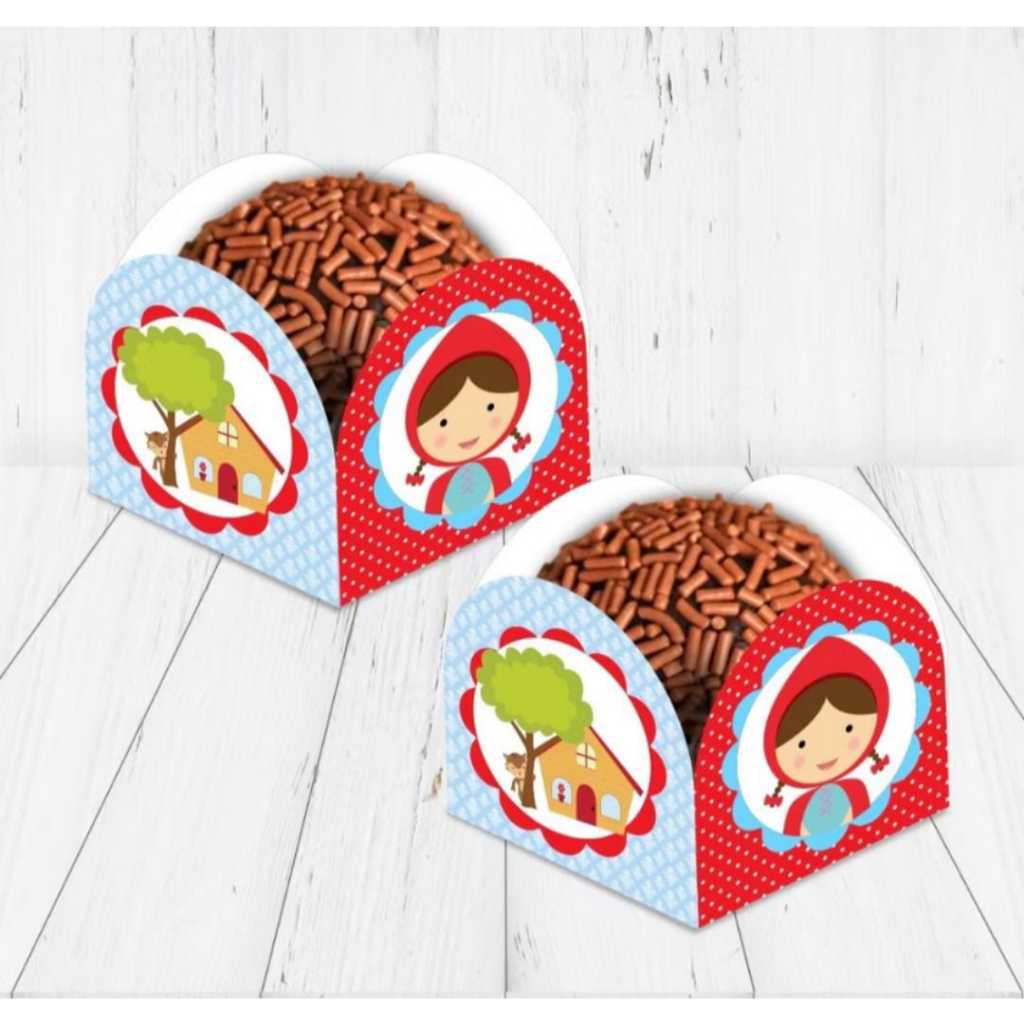 Forminhas para Doce Chapeuzinho Vermelho - Forma doce - Forminha docinhos - Kit 50 Forminhas 4 petalas
