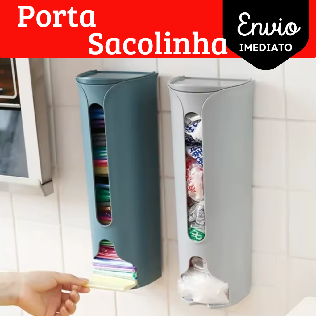 Suporte Multiuso para Sacola de Lixo – Organização Prática para Cozinha e Banheiro!