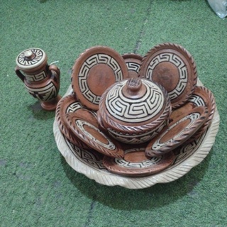 Jogo de Ibá Cerâmica Marajoara cor Betume com Marrom em Oferta na Shopee