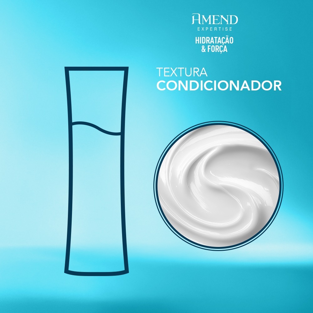 Detalhes do Amend Kit Hidratação & Força Sh + Cond + Másc + Leave-in + Máscara Acidificante Equlibrio de PH 250g