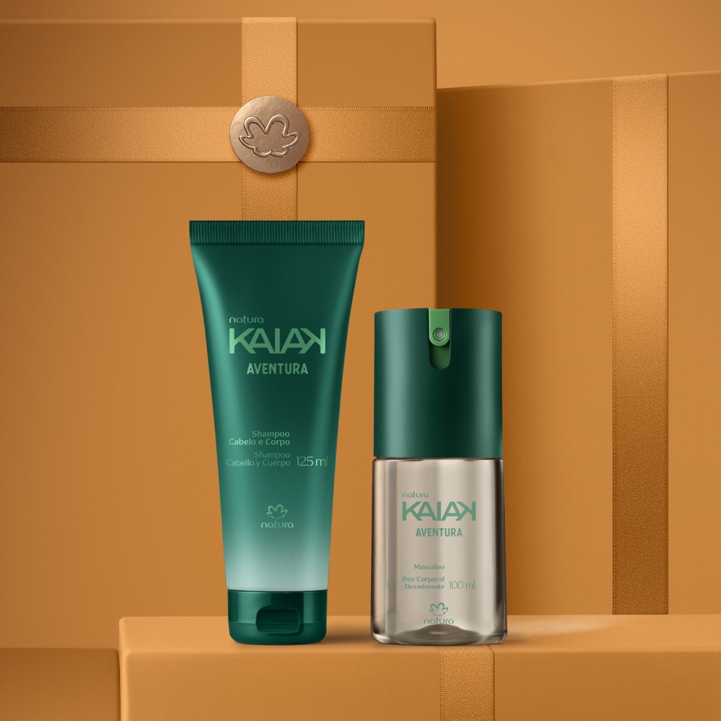 Kit Natura Kaiak Aventura Masculino Cuidados Pessoais (2 Produtos) Deocorporal 100ml+Shampoo 125ml