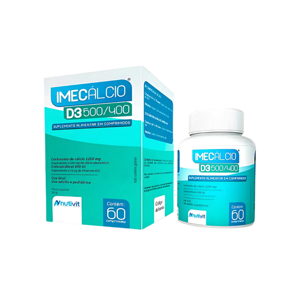Imecalcio 500mg + 400ui - Cálcio + Vit D3 - 60 Cpr Vitaminas