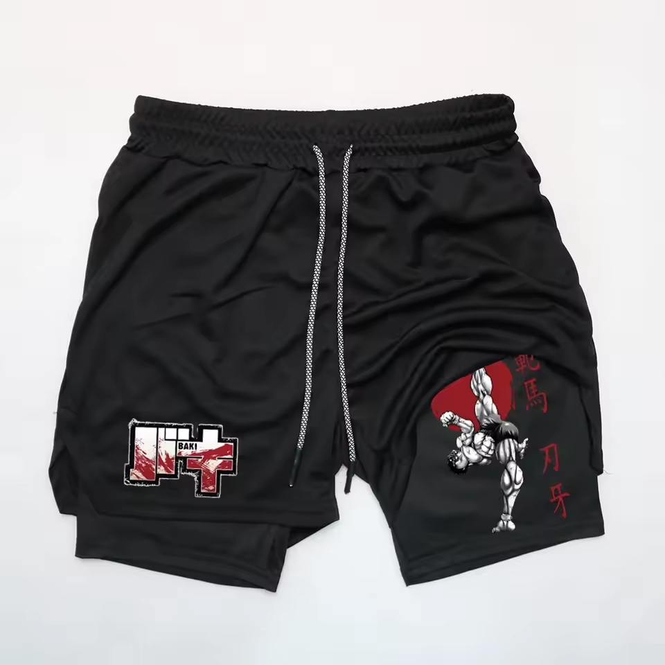 Short Compressão 2 em 1 Dry-Fit Baki Hanma Gym Yujiro Arte Sua Estampa Favorita Fitness Treino em Oferta na Shopee