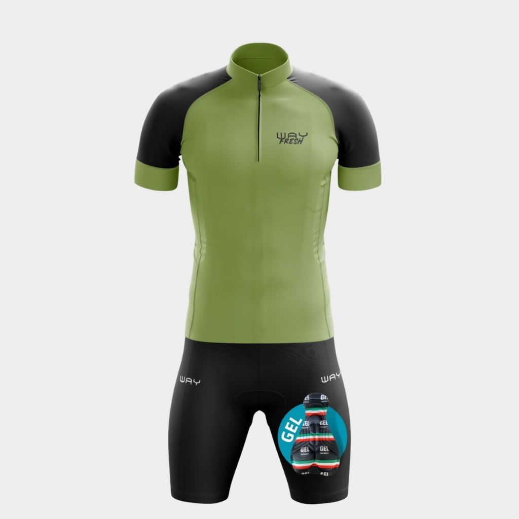 Conjunto Kit Ciclismo Masculino Camisa Bermuda Short Forro Gel Acolchoado Pedal Bike Roupa Ciclista