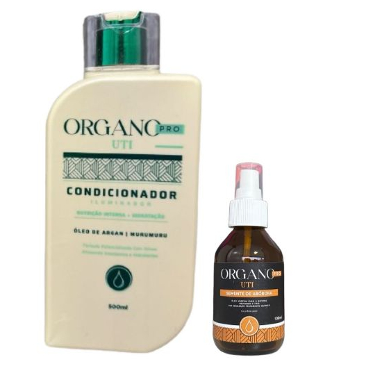 Condicionador 500ml Organo Pro + Óleo Vegetal Semente De Abóbora 100ml – Força e Brilho