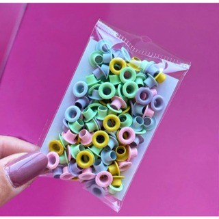 100 Ilhós Alumínio Nº54 3/6 Tons Candy Colorido Artesanato Scrapbook Couro Não Enferruja em Oferta na Shopee