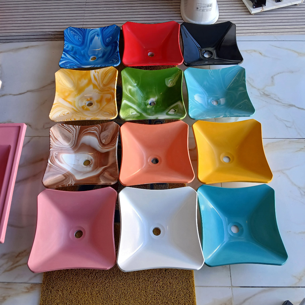 CUBA SOBREPOR EM MÁRMORE SINTÉTICO / CUBA DE APOIO 33X33CM / LAVABO / DIVERSAS CORES