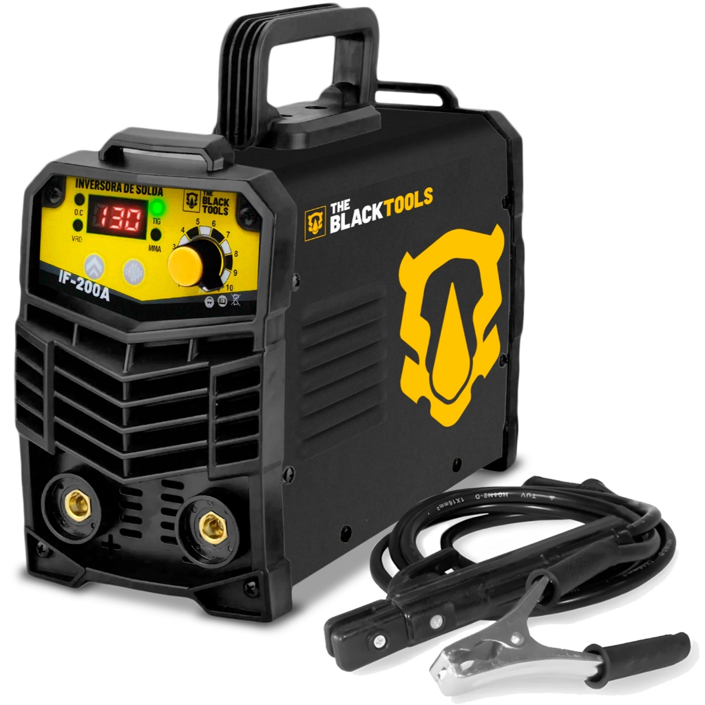 Máquina Inversora De Solda Portatil Mma Tig Eletrodo If-200 130a 220v The Black Tools - Home & Living