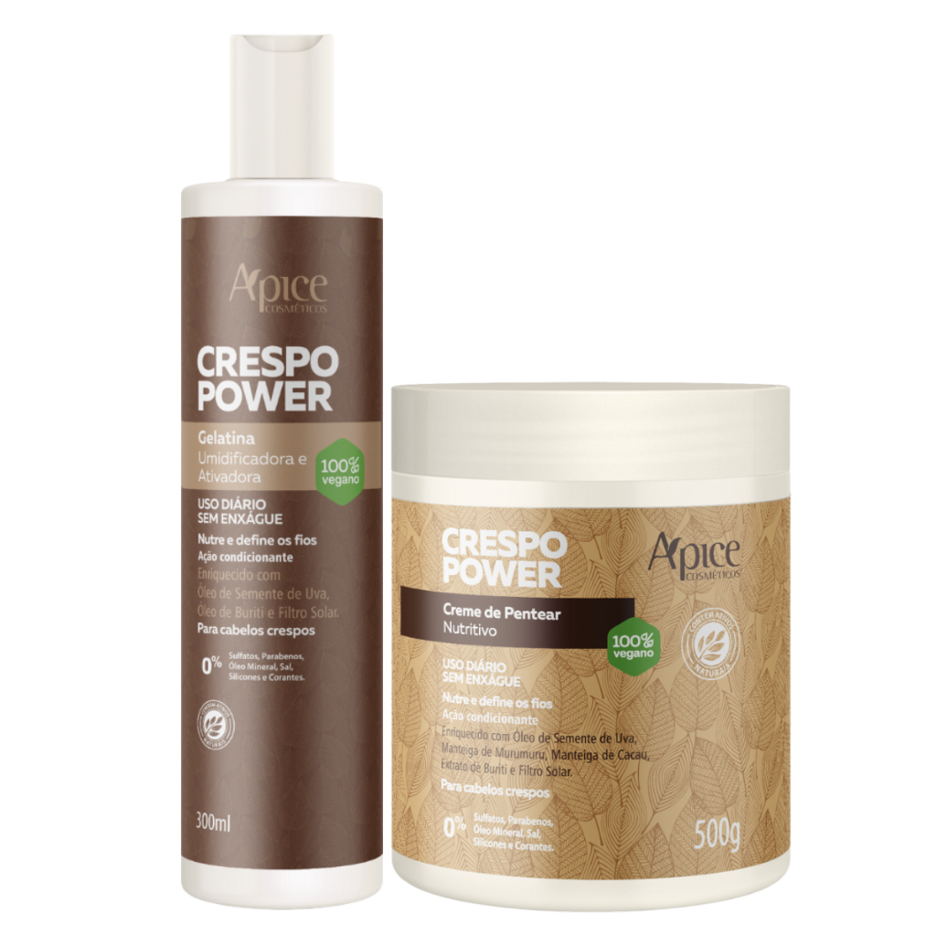 Kit Apice Apse Crespo Power Gelatina Ativadora 300ml + Creme de Pentear Nutritivo 500g