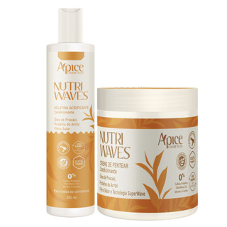Kit Apice Apse Nutri Waves Creme de Pentear 300ml + Gelatina Acidificante Ativadora Curvaturas 500g