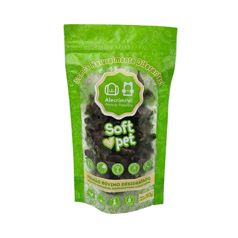Petisco Natural para Cães e Gatos - Soft Pet (Pulmão Bovino) ALECRIM PET