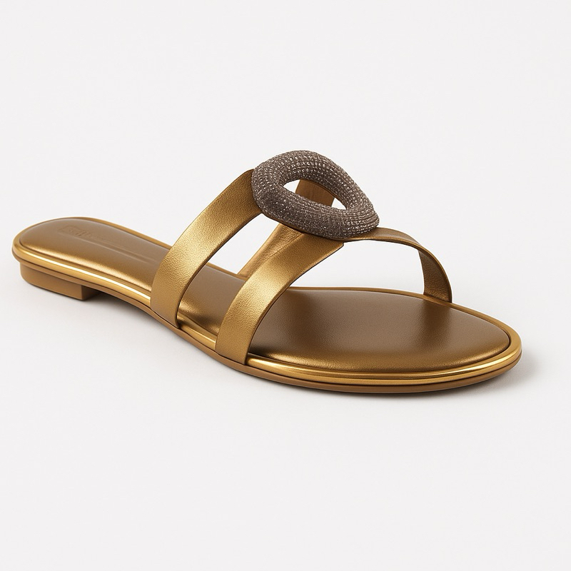 Sandália Feminina Rasteira Moda luxo com Strass Super macia e  Leve Confortável Lançamento