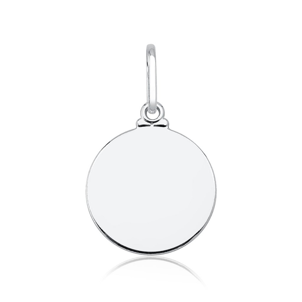 Pingente de Prata 925 Redonda Lisa com 1,5cm