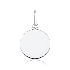Pingente de Prata 925 Redonda Lisa com 1,5cm