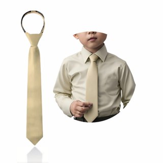 Gravata Slim Infantil 0/6 anos Bege Creme e Mais Cores C/Nó Pronto e Zíper Pajem Festa Batizado Mêsversário Social em Oferta na Shopee