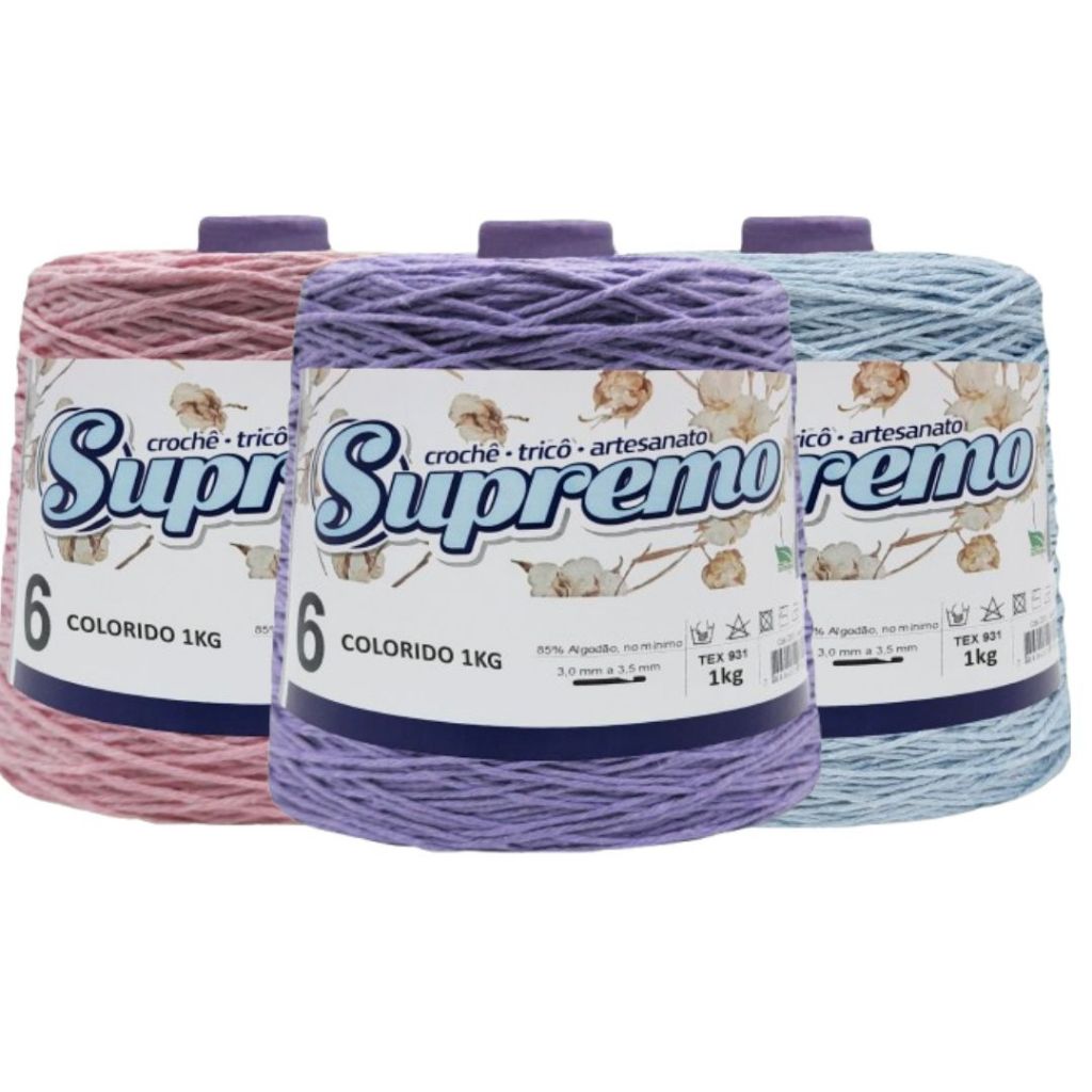 Barbante Supremo Cores 1 KG Nº6 em Oferta na Shopee