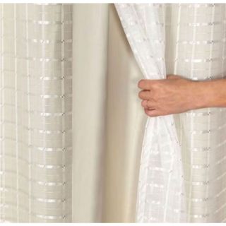 Cortina Blackout 2,80 m x 2,30 m com Voil Xadrez/Liso - Promoção em Oferta na Shopee